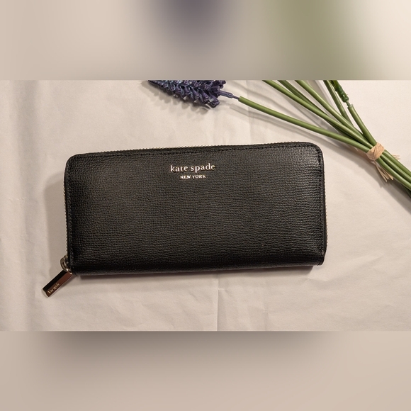 Kate Spade Houndstooth Tote and Wallet Set - Purple, Pink and Cream / Black - Picture 9 of 14